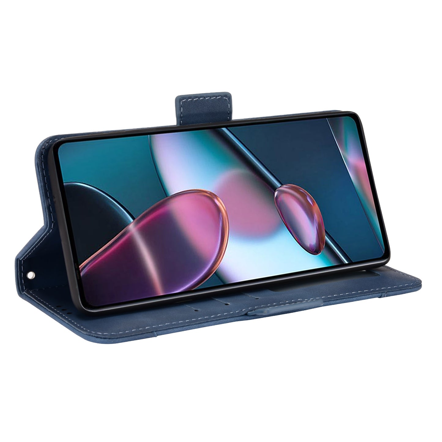 For Motorola Moto Edge 30 Pro/Edge+ 2022/Edge X30 Skin Feel Calf Pattern Leather Phone Case(Blue)