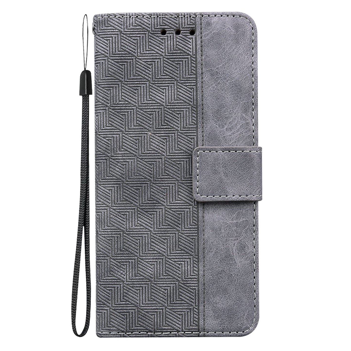For Motorola Edge+ 2022 / Edge 30 Pro Geometric Embossed Leather Phone Case(Grey)