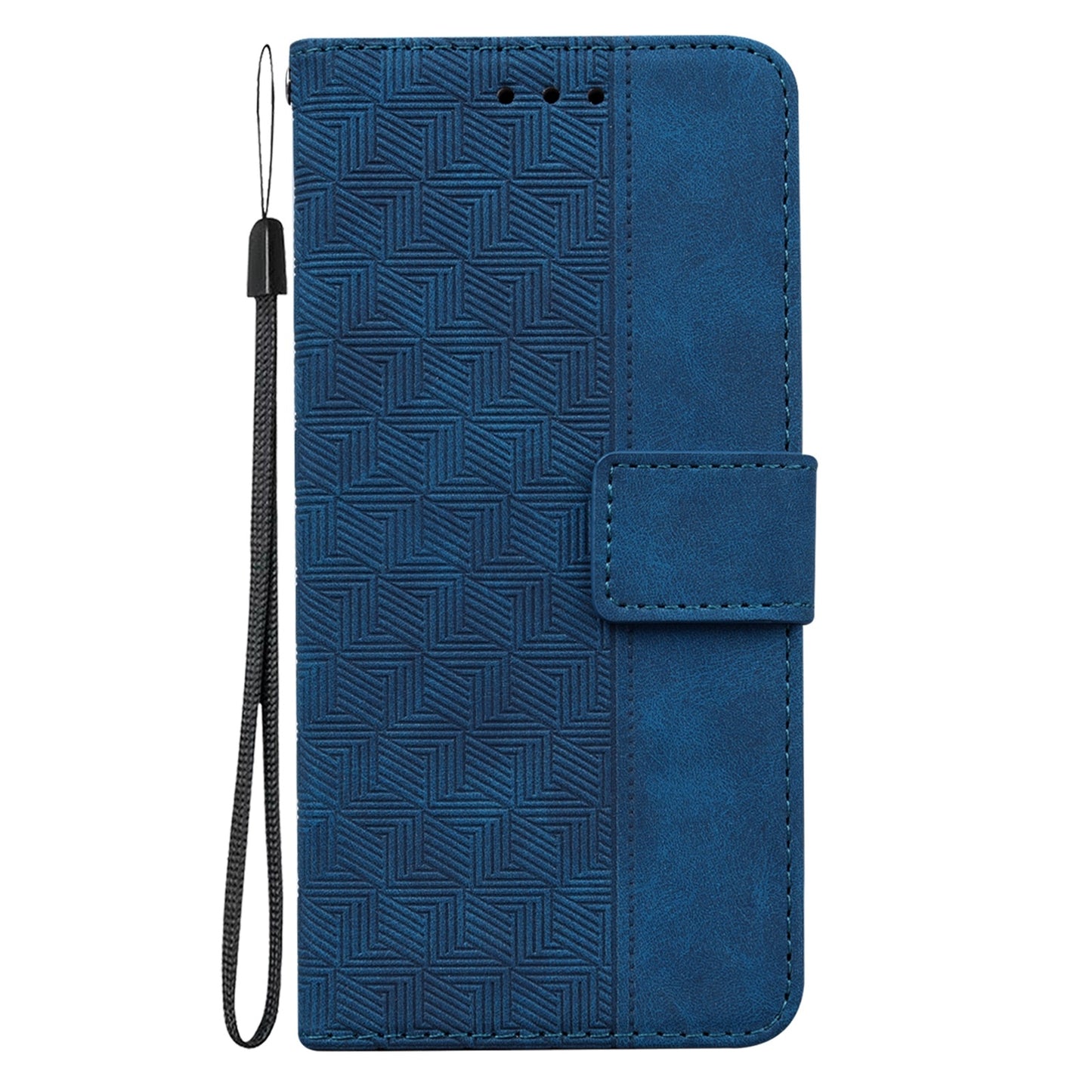 For Motorola Edge+ 2022 / Edge 30 Pro Geometric Embossed Leather Phone Case(Blue)