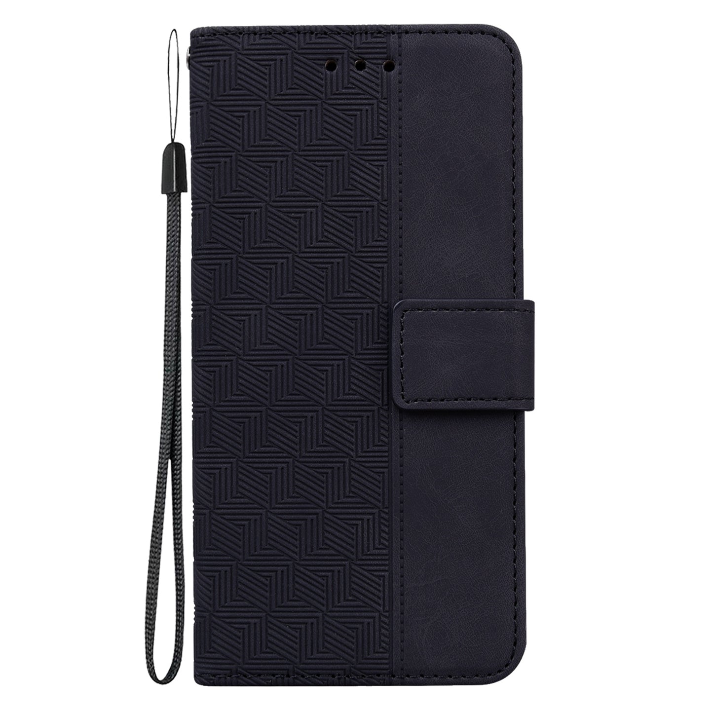 For Motorola Edge+ 2022 / Edge 30 Pro Geometric Embossed Leather Phone Case(Black)