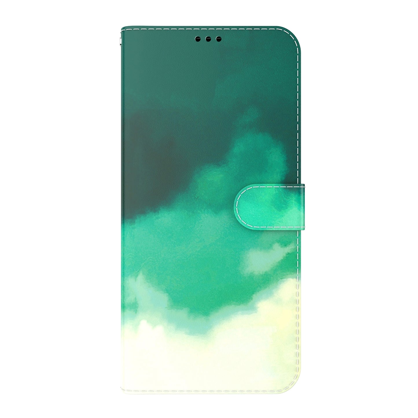 For Motorola Moto Edge 30 Pro Watercolor Pattern Horizontal Flip Leather Phone Case(Cyan Green)