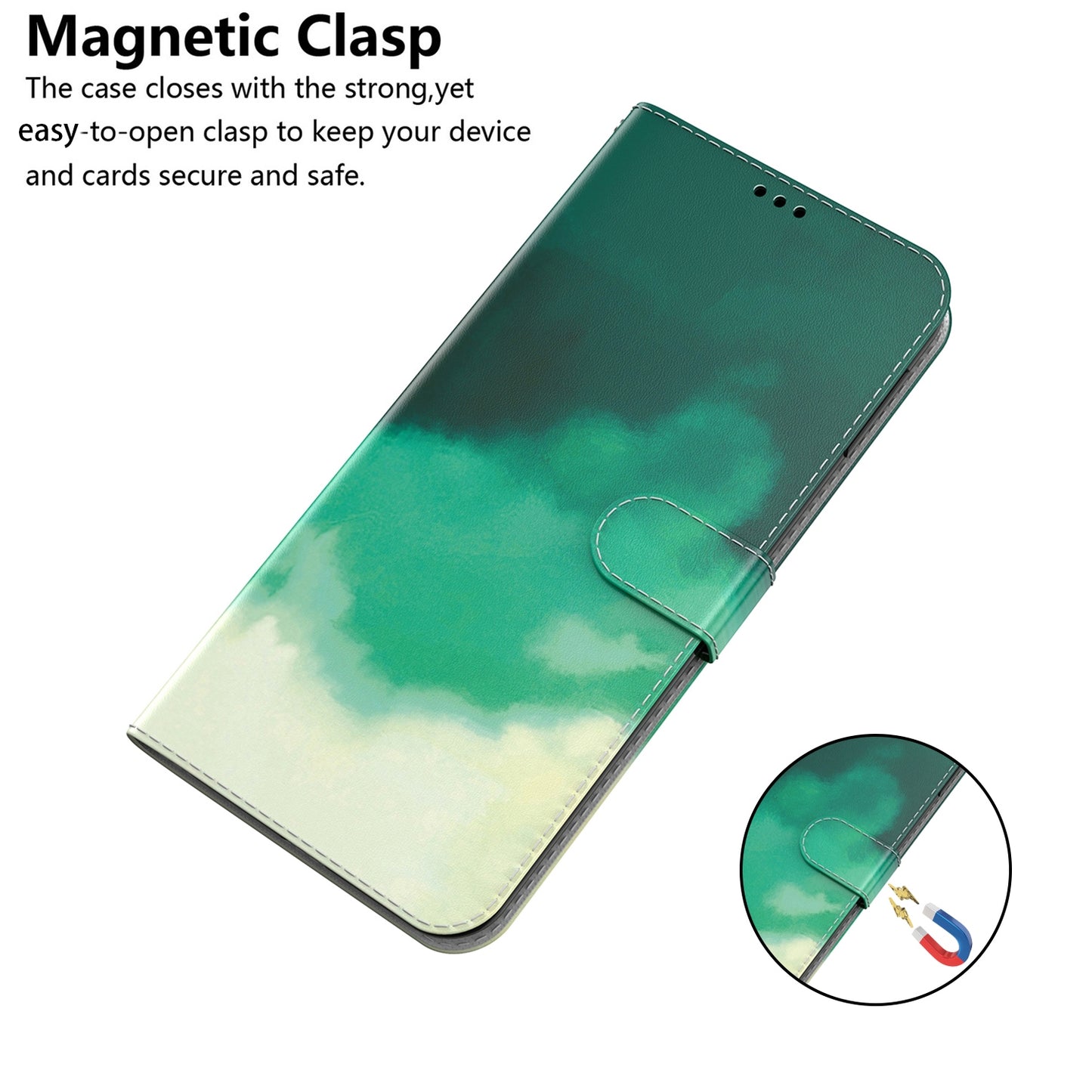 For Motorola Moto Edge 30 Pro Watercolor Pattern Horizontal Flip Leather Phone Case(Cyan Green)