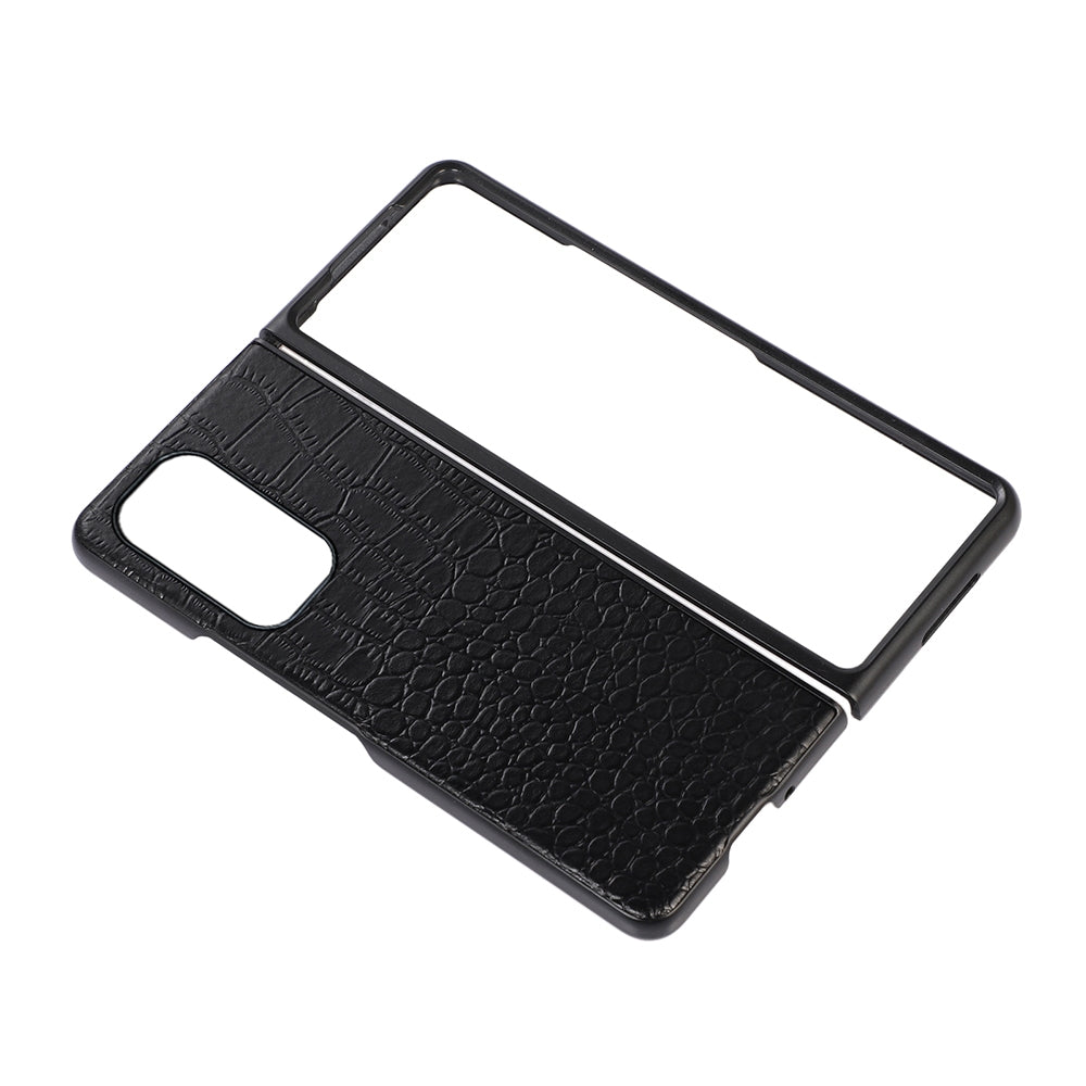 For Xiaomi Mi Mix Fold Crocodile Top Layer Cowhide Leather Phone Case(Black)