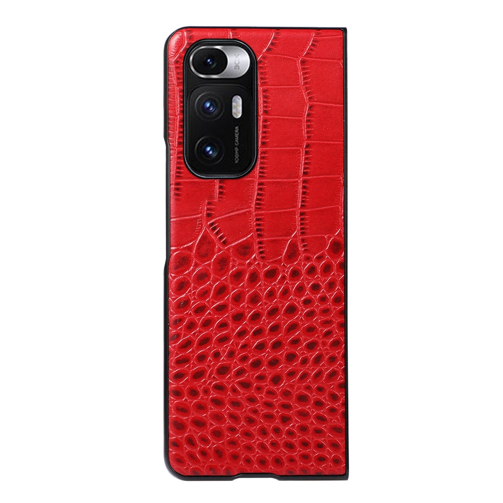 For Xiaomi Mi Mix Fold Crocodile Top Layer Cowhide Leather Phone Case(Red)