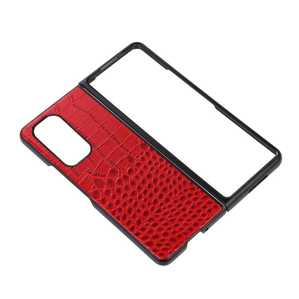 For Xiaomi Mi Mix Fold Crocodile Top Layer Cowhide Leather Phone Case(Red)