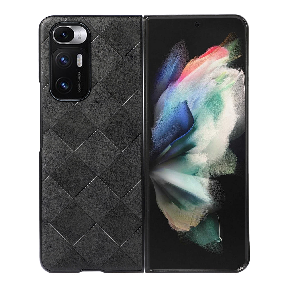 For Xiaomi Mi Mix Fold Weave Plaid PU Phone Case(Black)