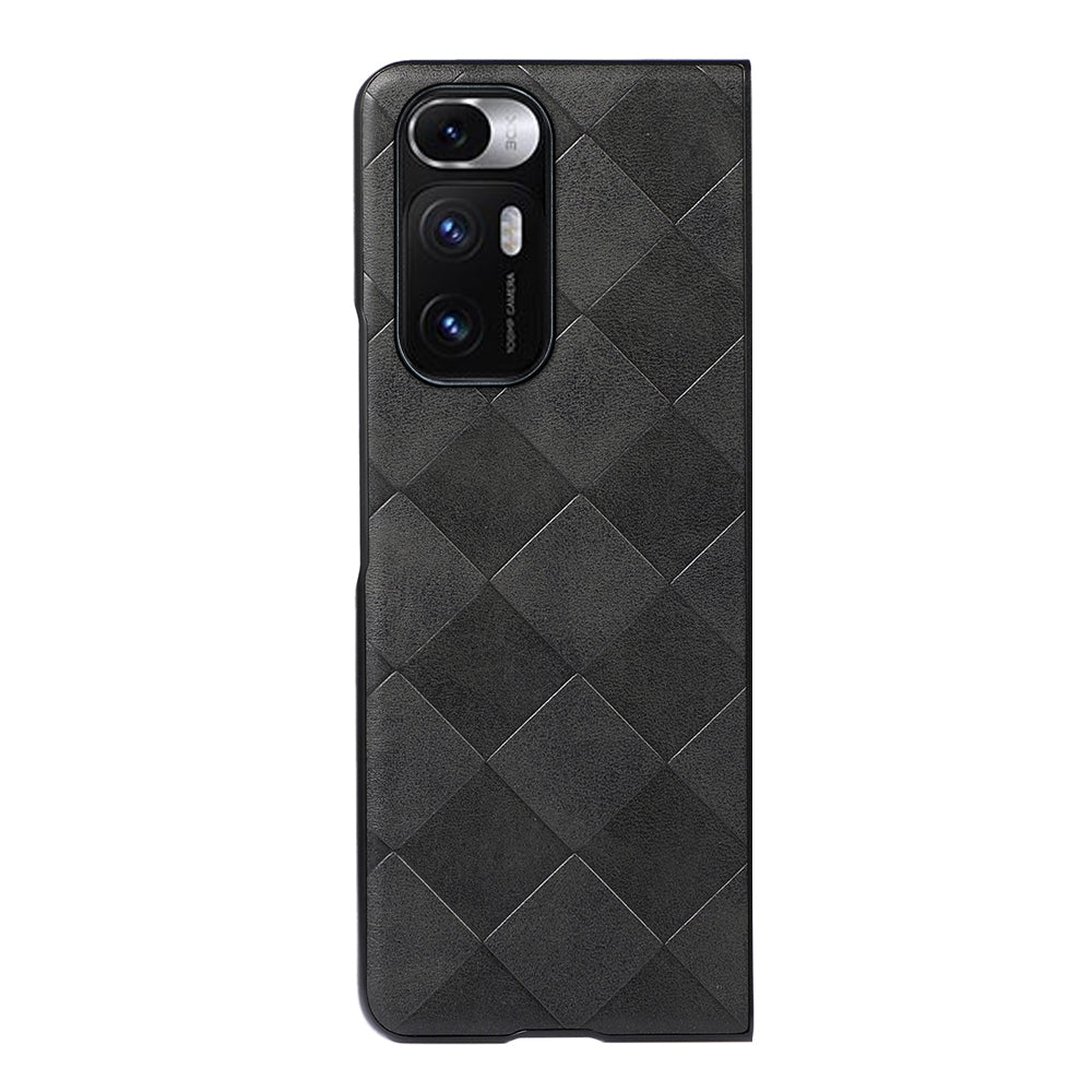 For Xiaomi Mi Mix Fold Weave Plaid PU Phone Case(Black)