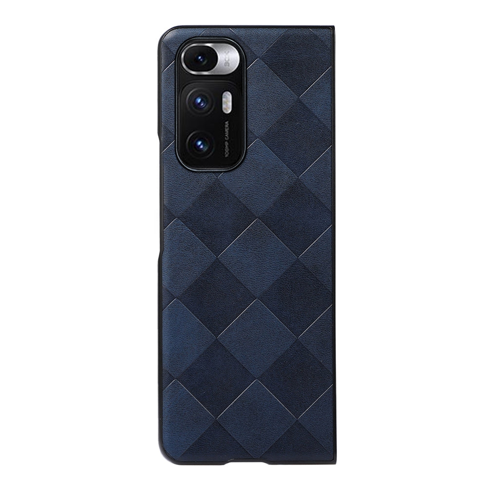 For Xiaomi Mi Mix Fold Weave Plaid PU Phone Case(Blue)
