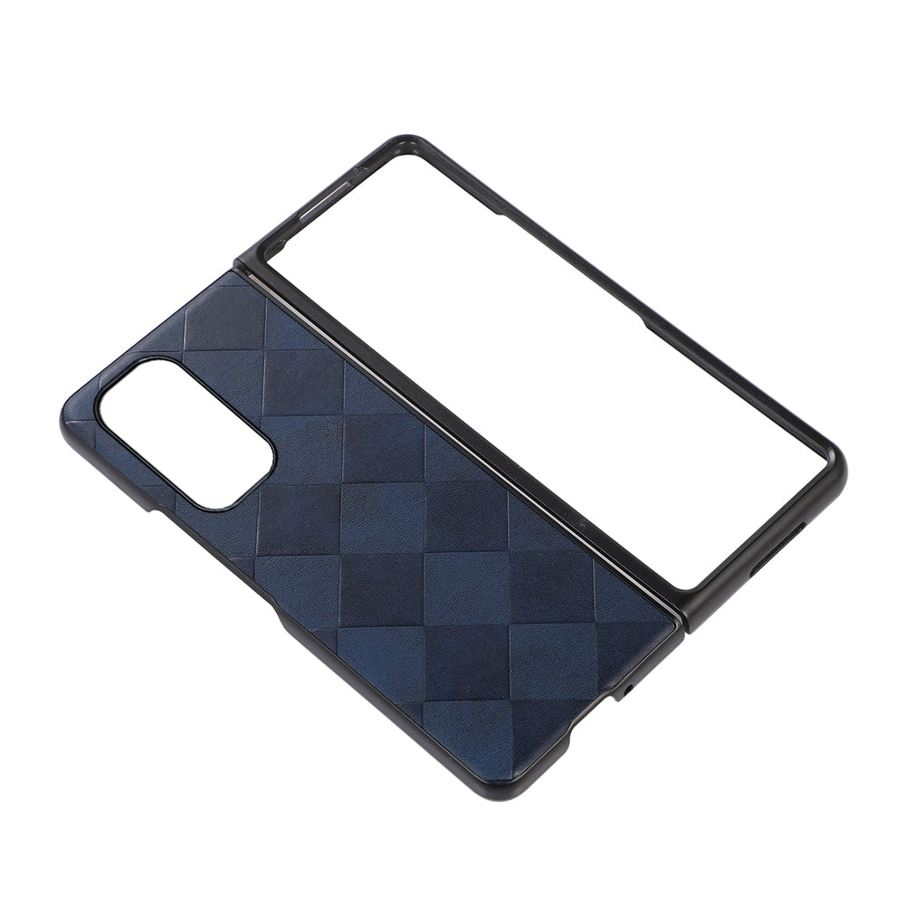 For Xiaomi Mi Mix Fold Weave Plaid PU Phone Case(Blue)