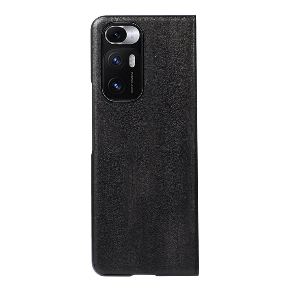 For Xiaomi Mi Mix Fold Yellow Cow Texture PU Phone Case(Black)