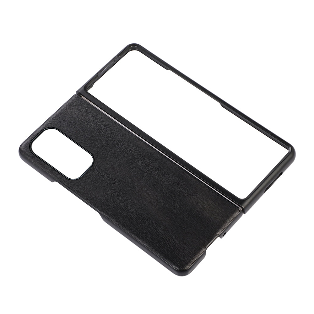 For Xiaomi Mi Mix Fold Yellow Cow Texture PU Phone Case(Black)