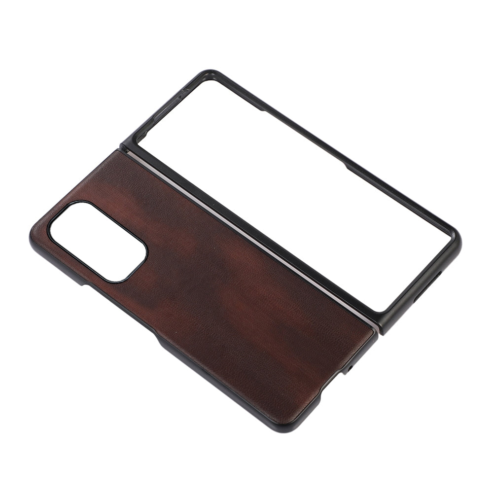 For Xiaomi Mi Mix Fold Yellow Cow Texture PU Phone Case(Coffee)