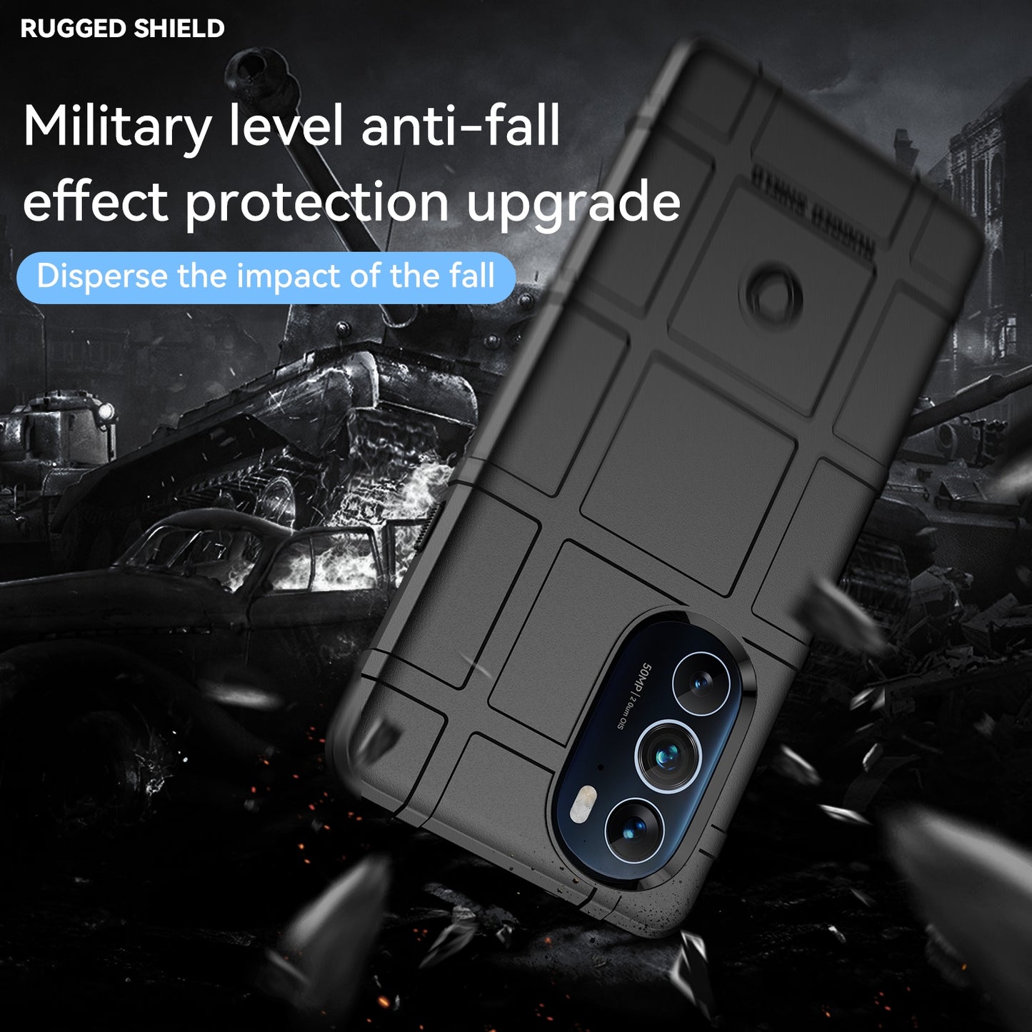 For Motorola Edge 30 Pro Full Coverage Shockproof TPU Case(Black)