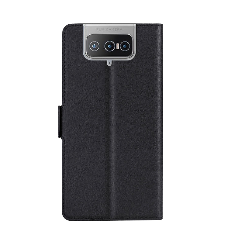 For Asus Zenfone 8 Flip ZS672KS Ultra-thin Voltage Side Buckle PU + TPU Leather Phone Case(Black)