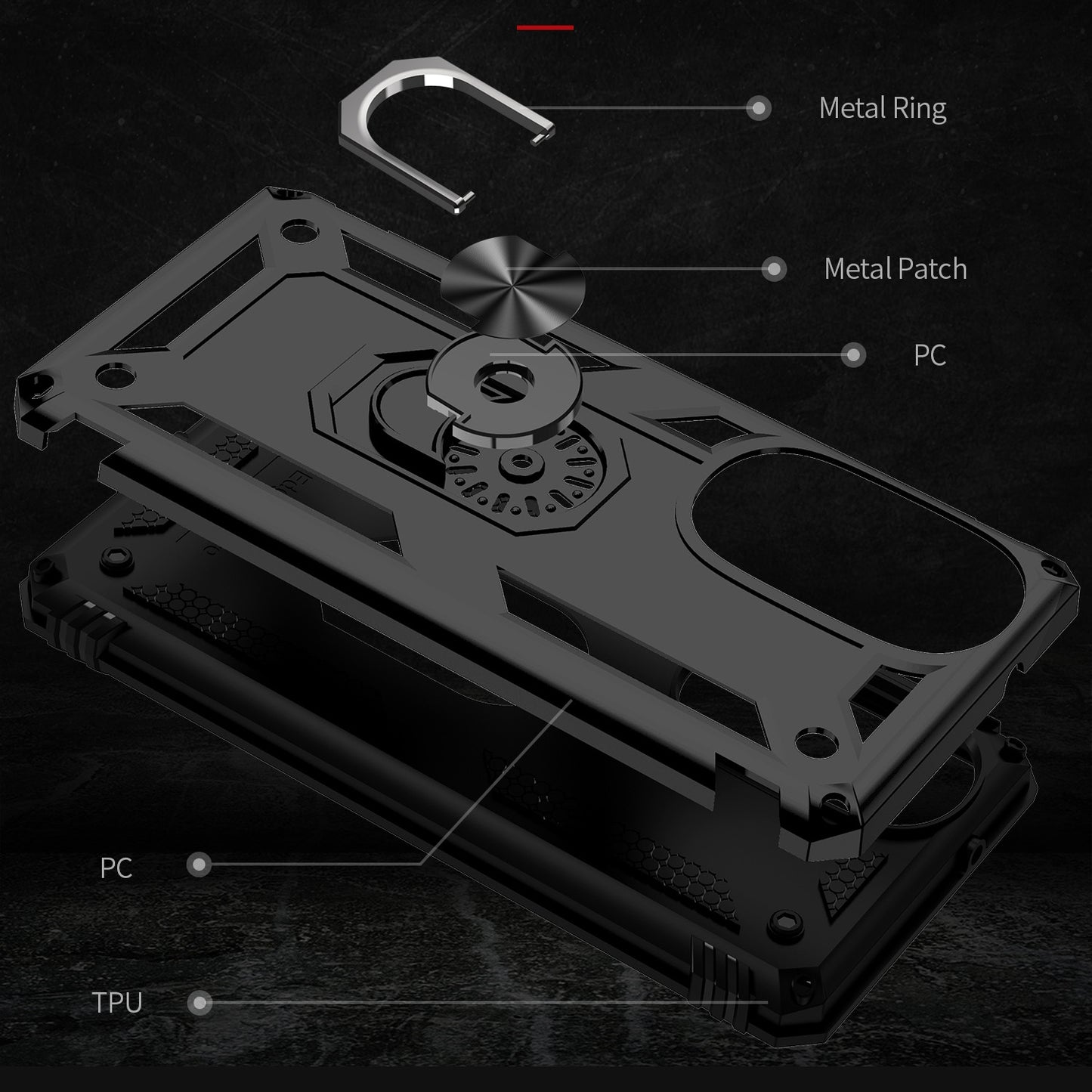 For Motorola Edge 30 Pro Shockproof TPU + PC Phone Case with Holder(Black)