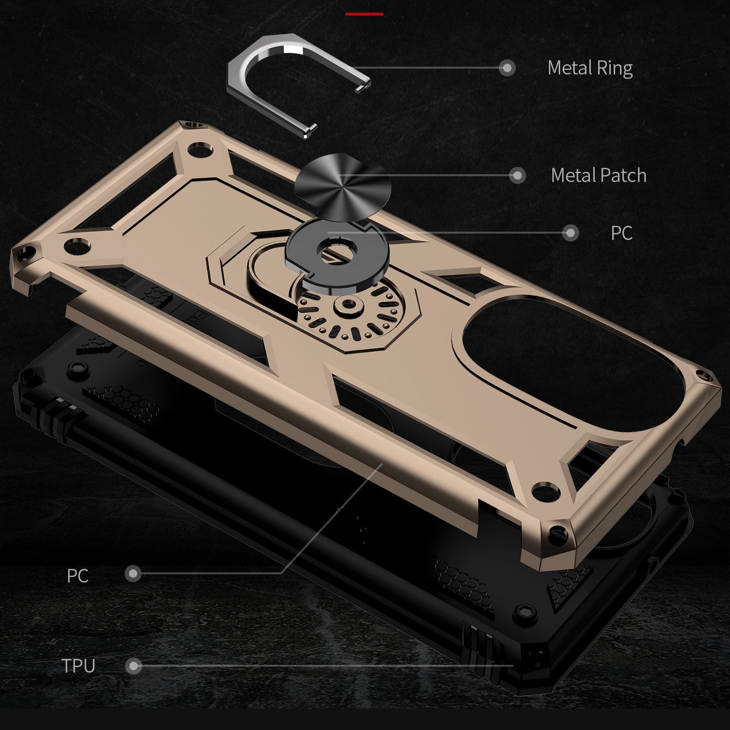 For Motorola Edge 30 Pro Shockproof TPU + PC Phone Case with Holder(Gold)