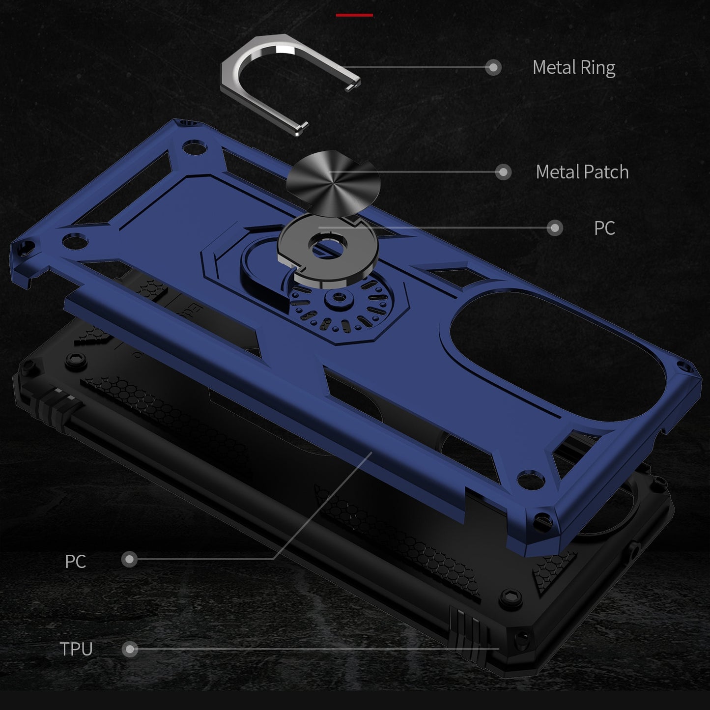 For Motorola Edge 30 Pro Shockproof TPU + PC Phone Case with Holder(Blue)