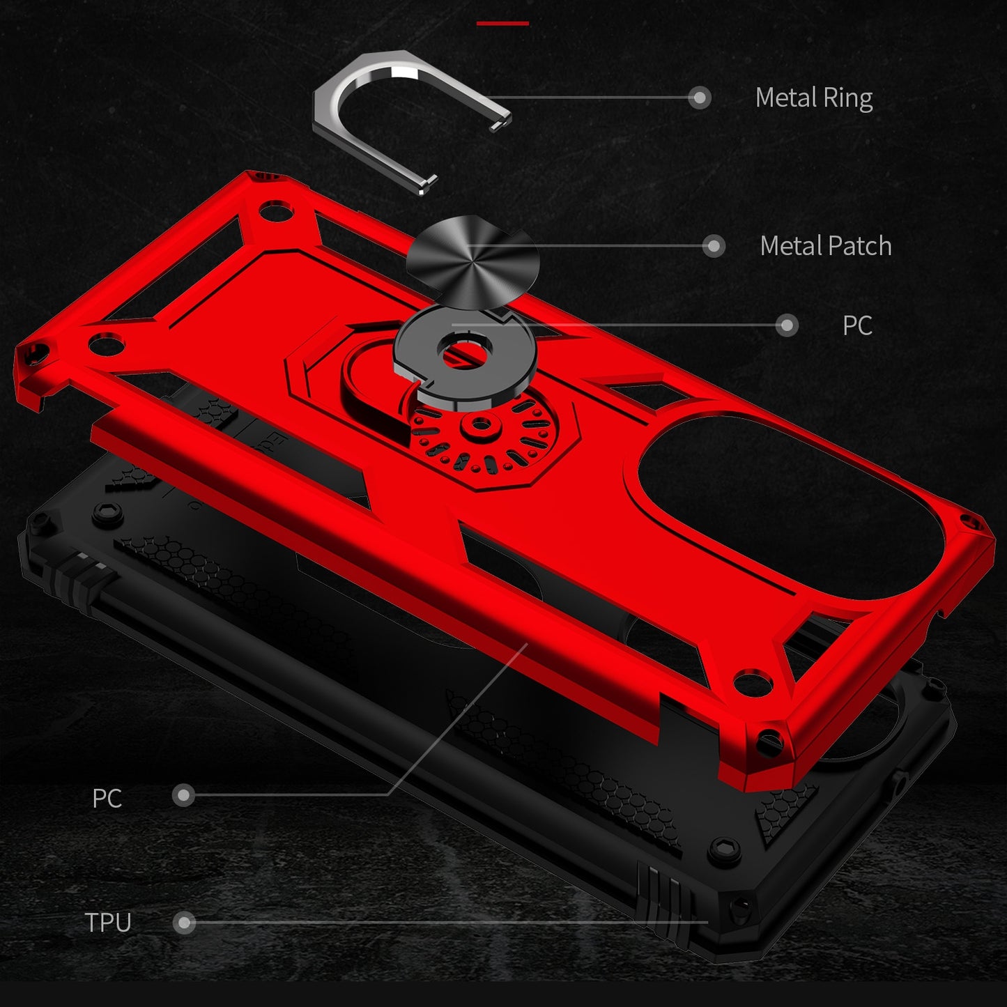 For Motorola Edge 30 Pro Shockproof TPU + PC Phone Case with Holder(Red)