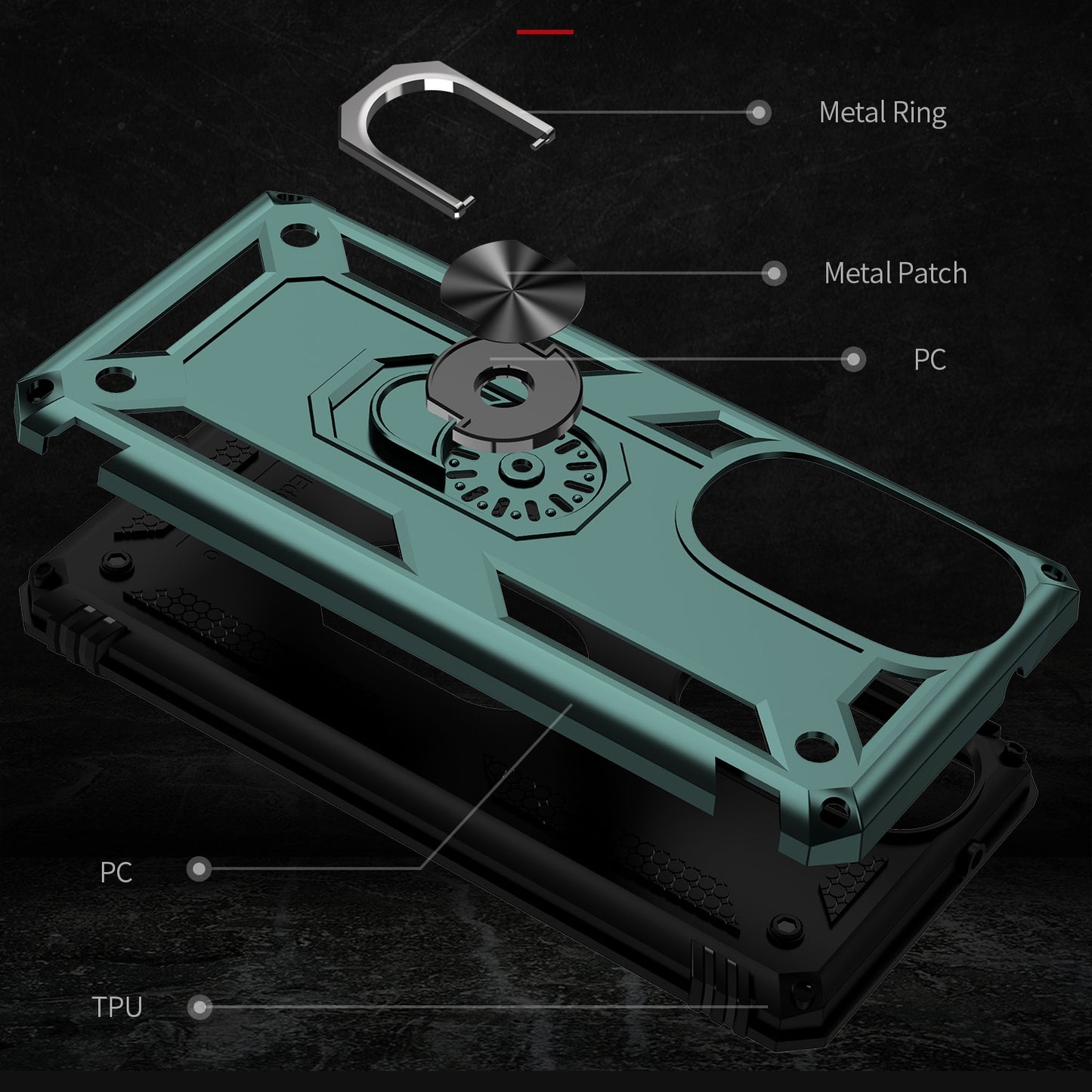 For Motorola Edge 30 Pro Shockproof TPU + PC Phone Case with Holder(Dark Green)