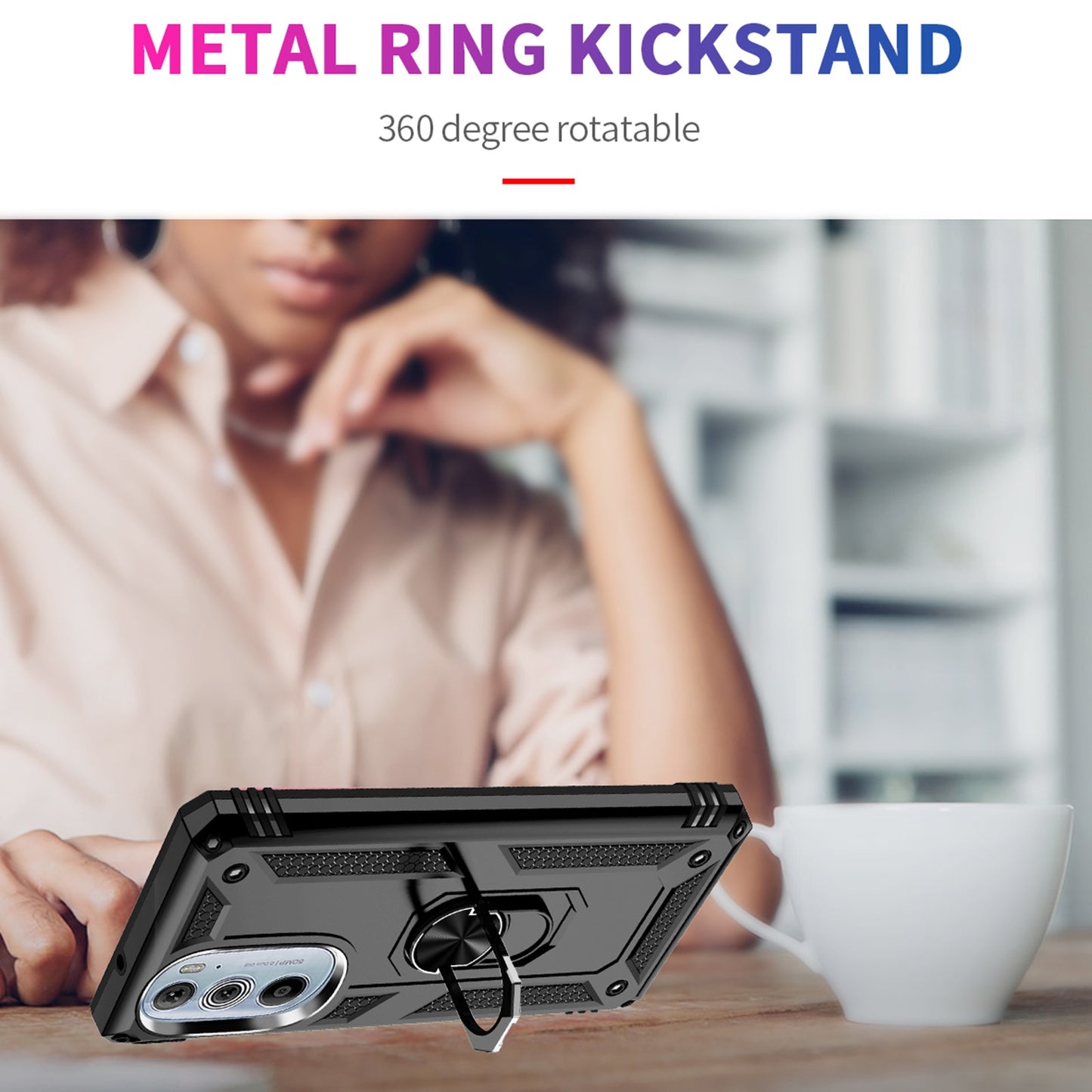 For Motorola Edge 30 Pro Shockproof TPU + PC Phone Case(Black)