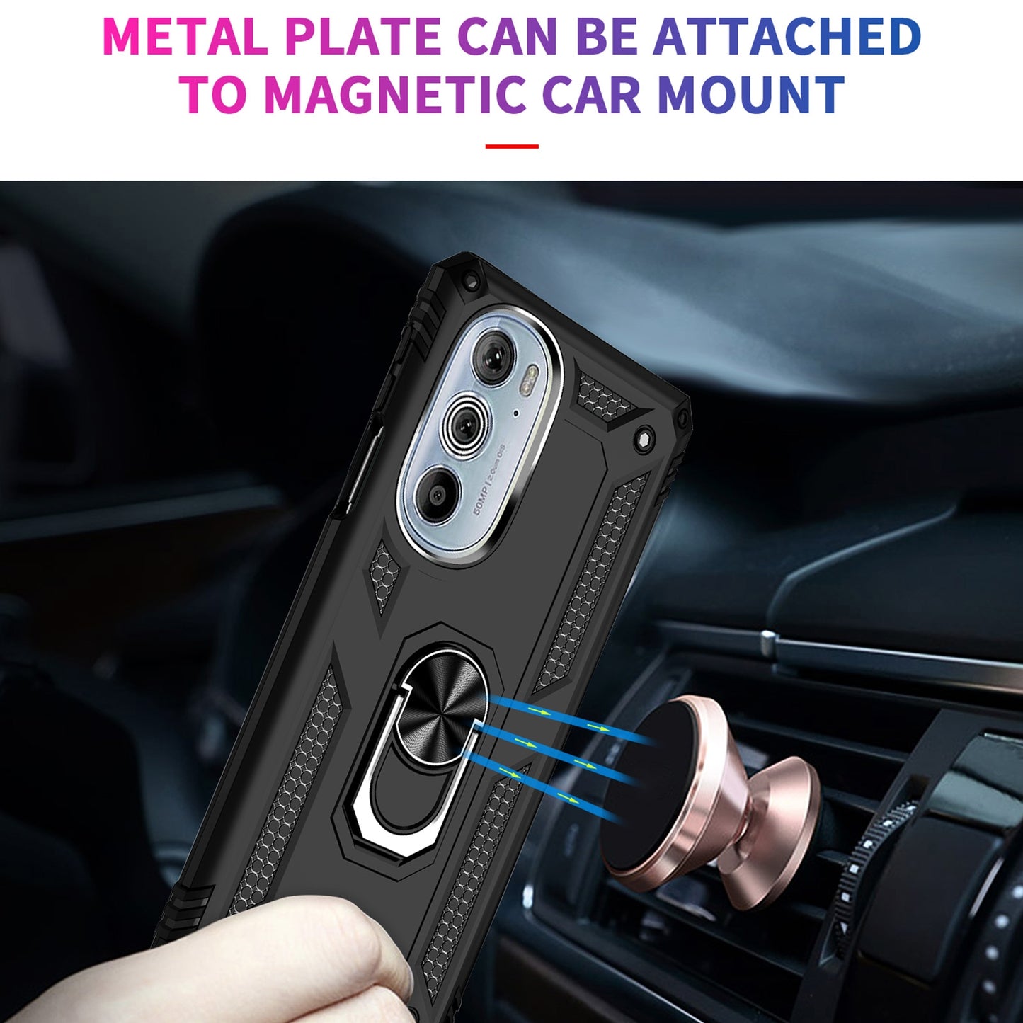 For Motorola Edge 30 Pro Shockproof TPU + PC Phone Case(Black)