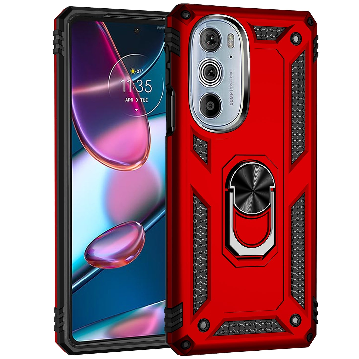 For Motorola Edge 30 Pro Shockproof TPU + PC Phone Case(Red)