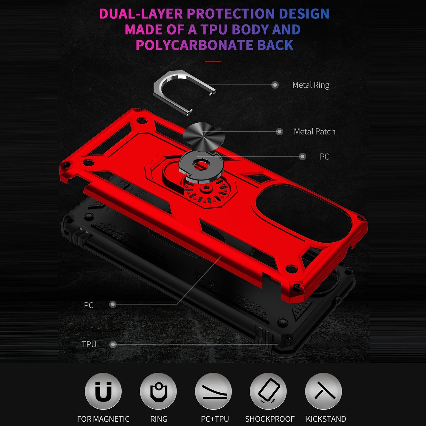 For Motorola Edge 30 Pro Shockproof TPU + PC Phone Case(Red)