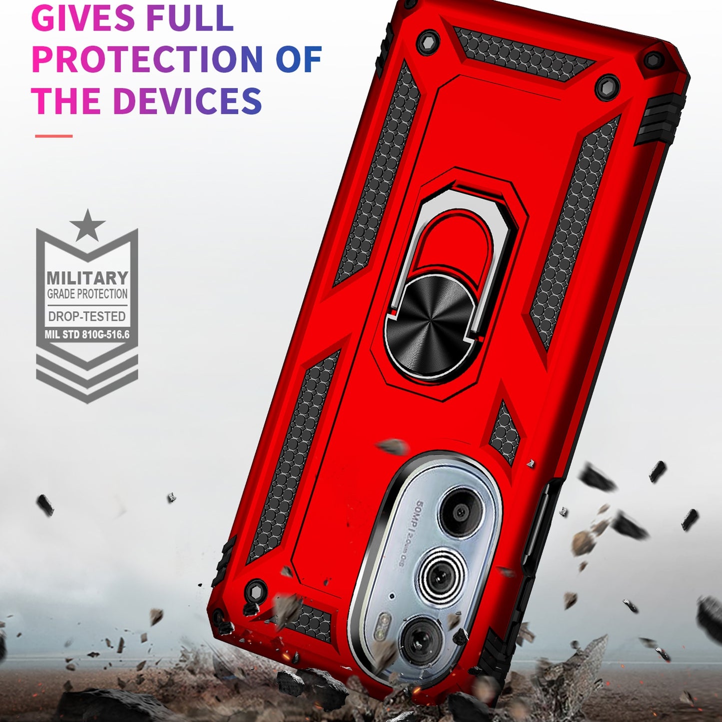 For Motorola Edge 30 Pro Shockproof TPU + PC Phone Case(Red)