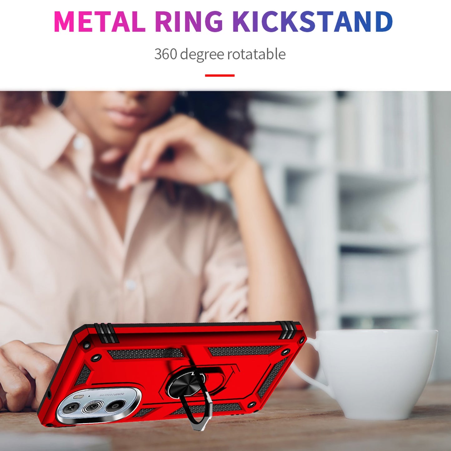 For Motorola Edge 30 Pro Shockproof TPU + PC Phone Case(Red)