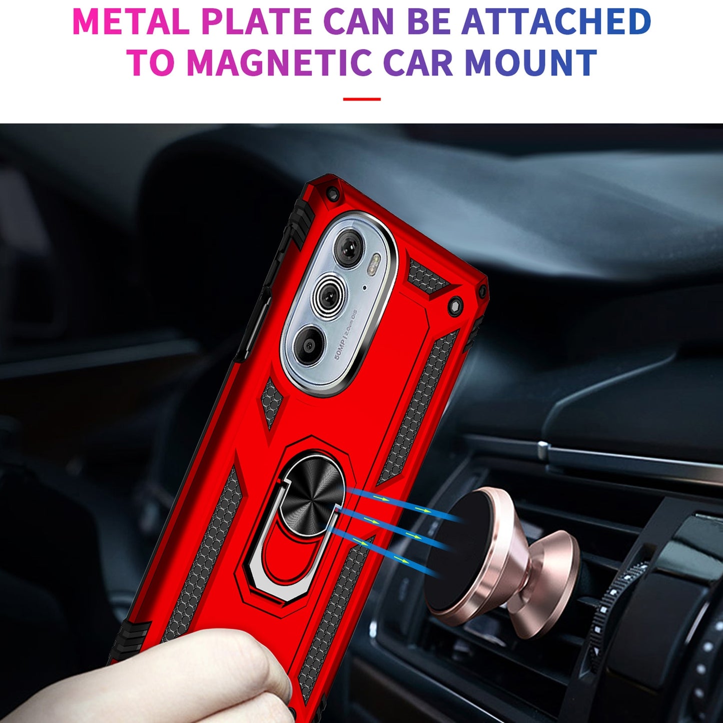 For Motorola Edge 30 Pro Shockproof TPU + PC Phone Case(Red)