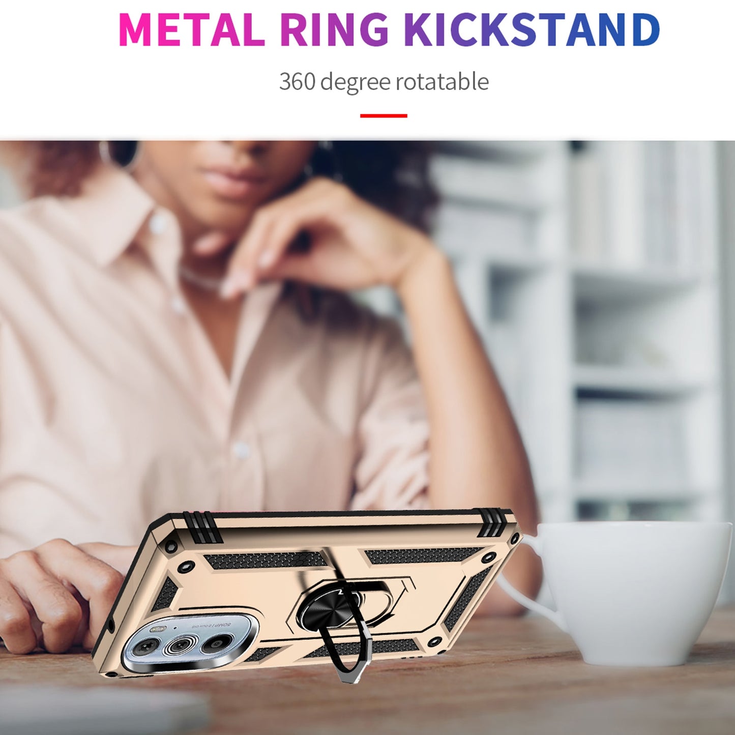 For Motorola Edge 30 Pro Shockproof TPU + PC Phone Case(Gold)