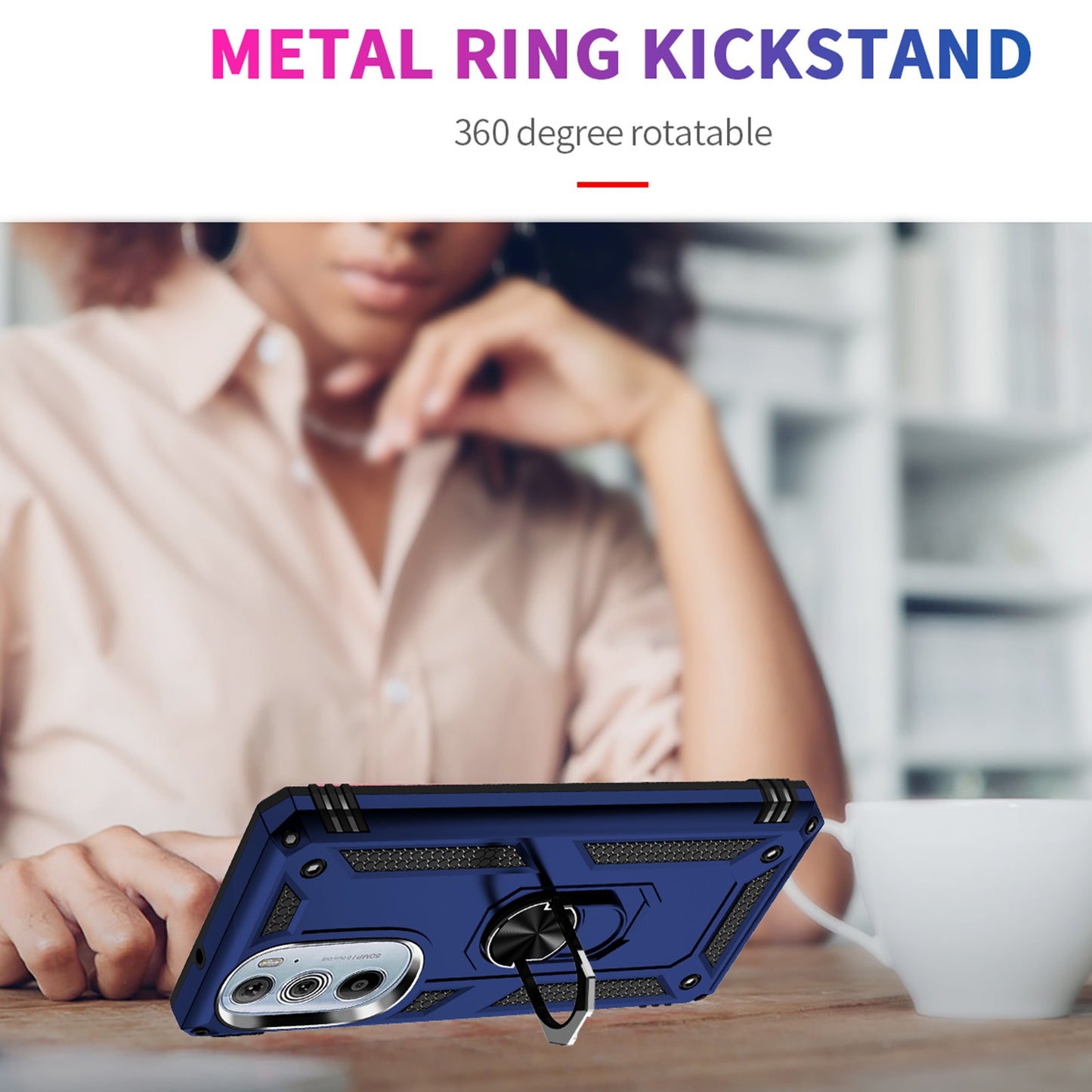 For Motorola Edge 30 Pro Shockproof TPU + PC Phone Case(Blue)