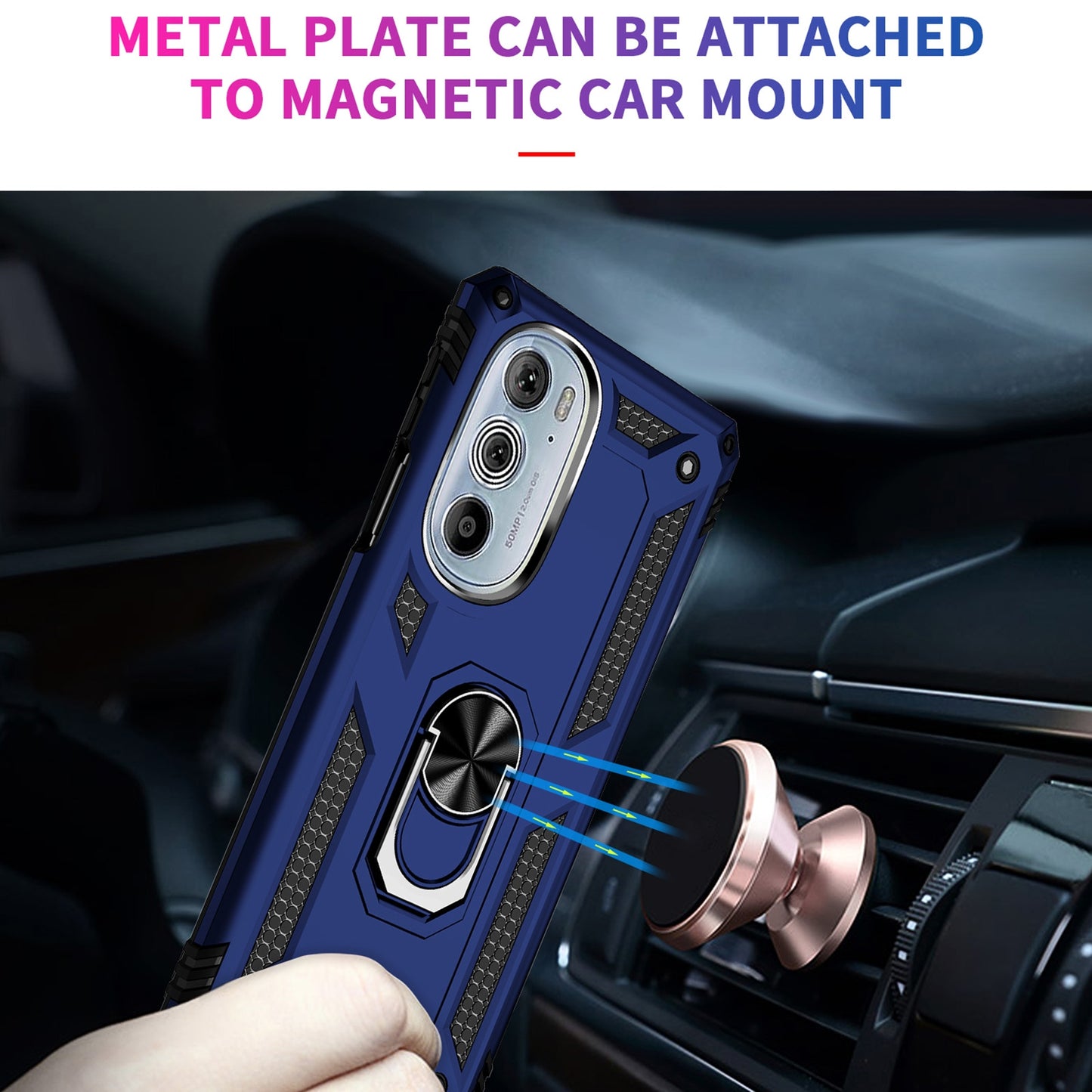 For Motorola Edge 30 Pro Shockproof TPU + PC Phone Case(Blue)