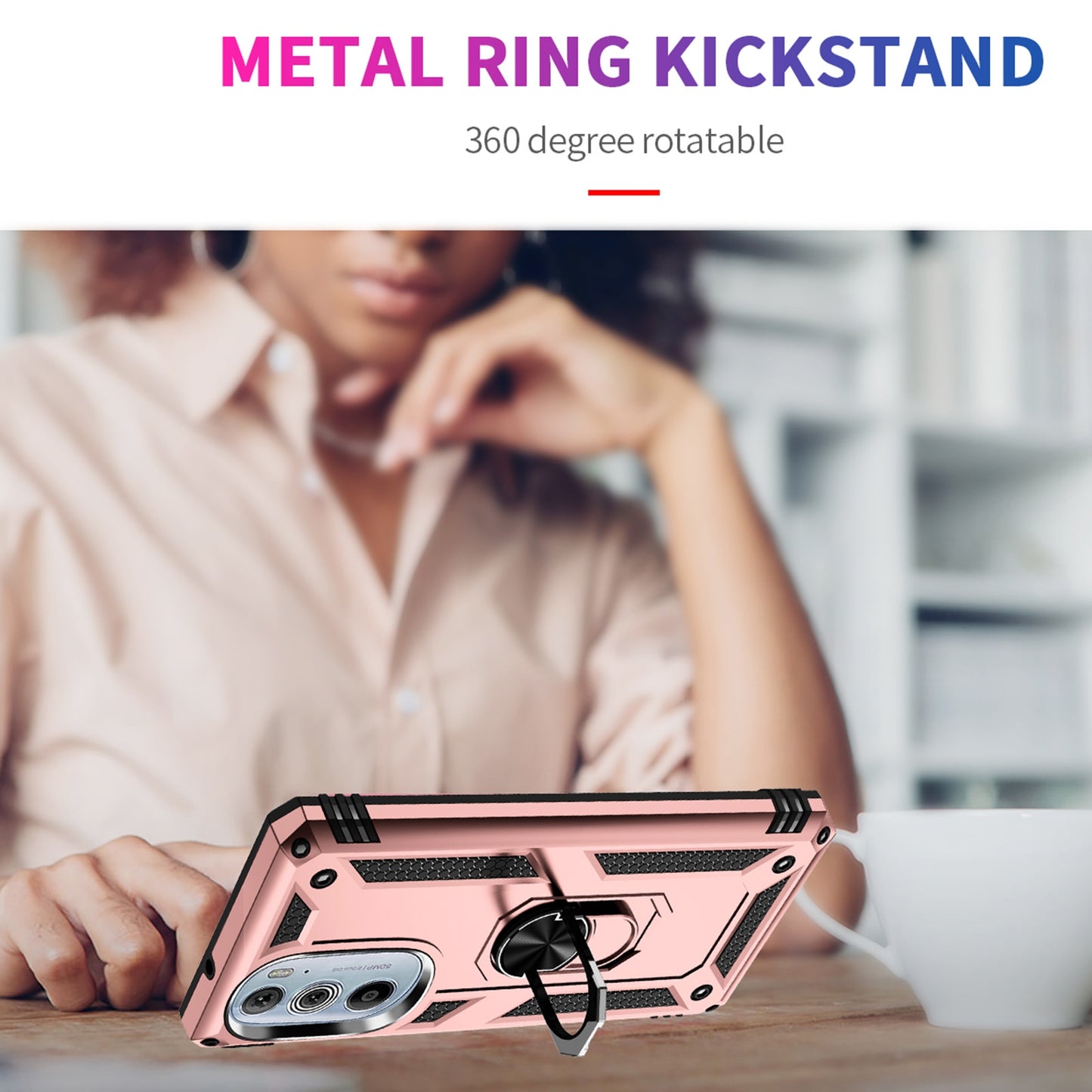 For Motorola Edge 30 Pro Shockproof TPU + PC Phone Case(Rose Gold)