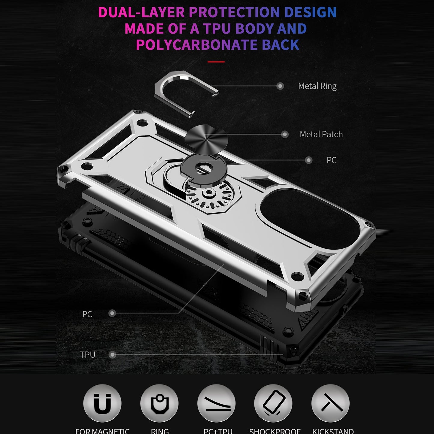 For Motorola Edge 30 Pro Shockproof TPU + PC Phone Case(Silver)