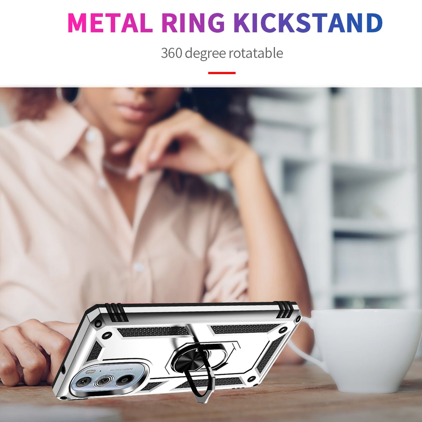 For Motorola Edge 30 Pro Shockproof TPU + PC Phone Case(Silver)