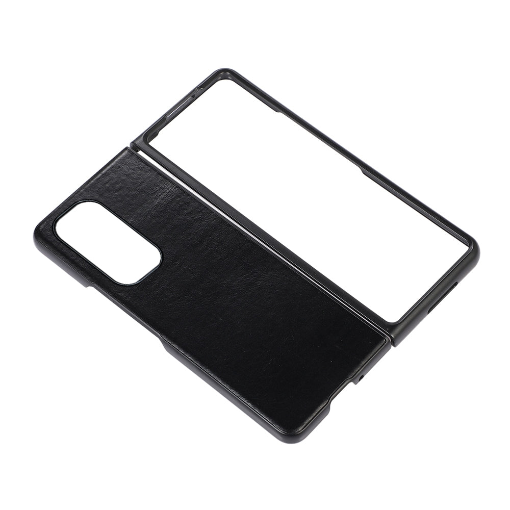 For Xiaomi Mi Mix Fold Genuine Leather Double Color Crazy Horse Phone Case(Black)