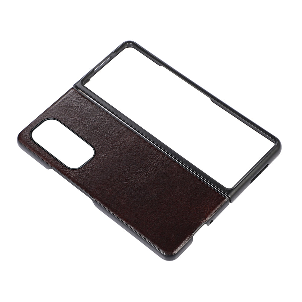 For Xiaomi Mi Mix Fold Genuine Leather Double Color Crazy Horse Phone Case(Coffee)