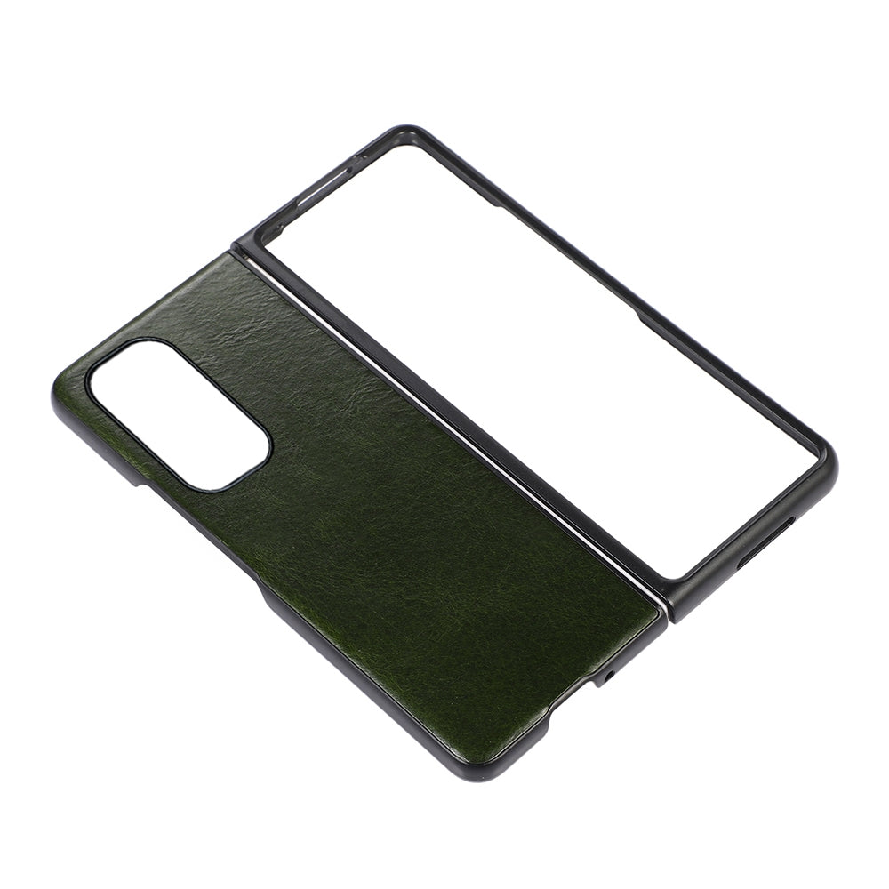 For Xiaomi Mi Mix Fold Genuine Leather Double Color Crazy Horse Phone Case(Green)