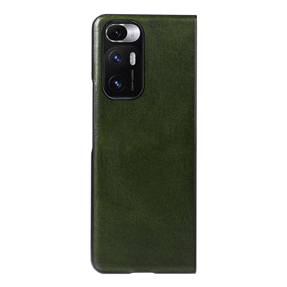 For Xiaomi Mi Mix Fold Genuine Leather Double Color Crazy Horse Phone Case(Green)