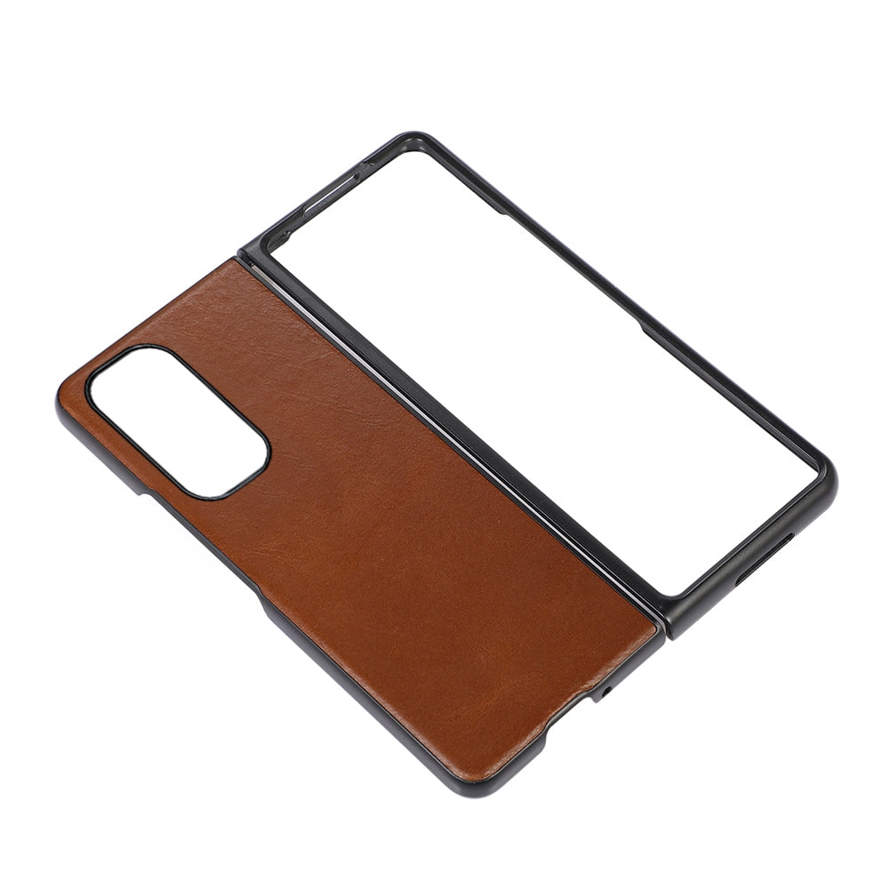 For Xiaomi Mi Mix Fold Genuine Leather Double Color Crazy Horse Phone Case(Brown)