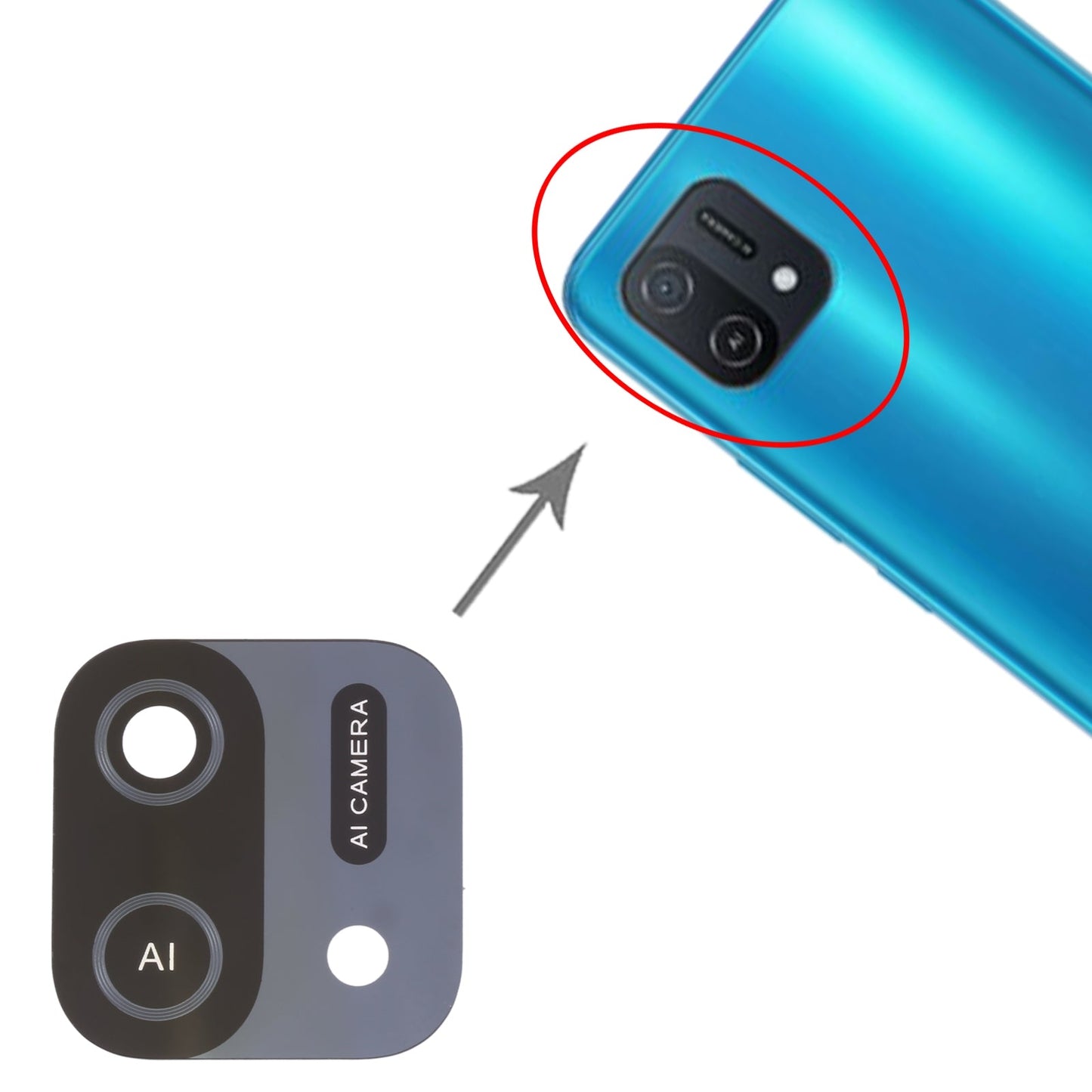 For OPPO A16e / A16K 10pcs Back Camera Lens