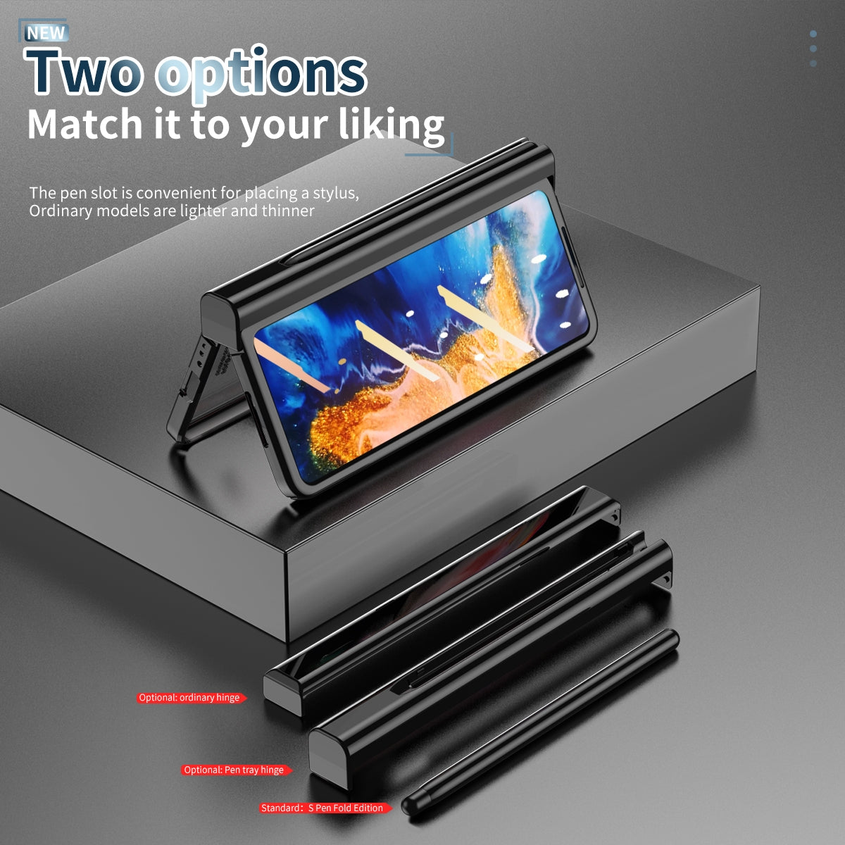 For Xiaomi Mi Mix Fold Electroplating Hinge Phone Case with Stylus(Black)