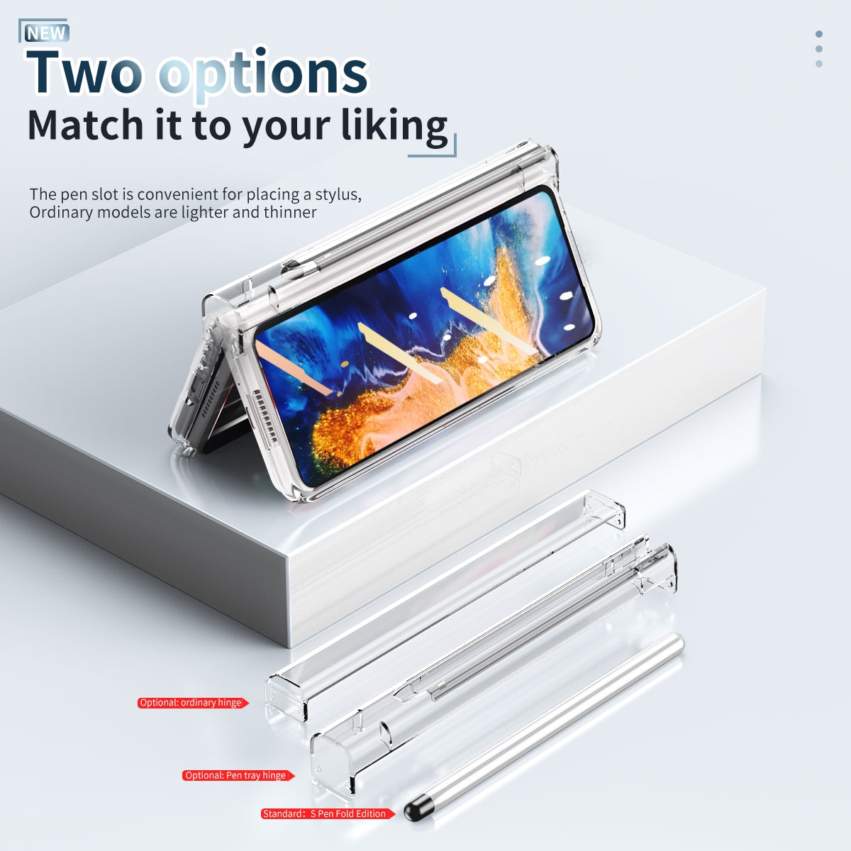 For Xiaomi Mi Mix Fold Full Body Electroplating Hinge Phone Case with Stylus(Transparent)