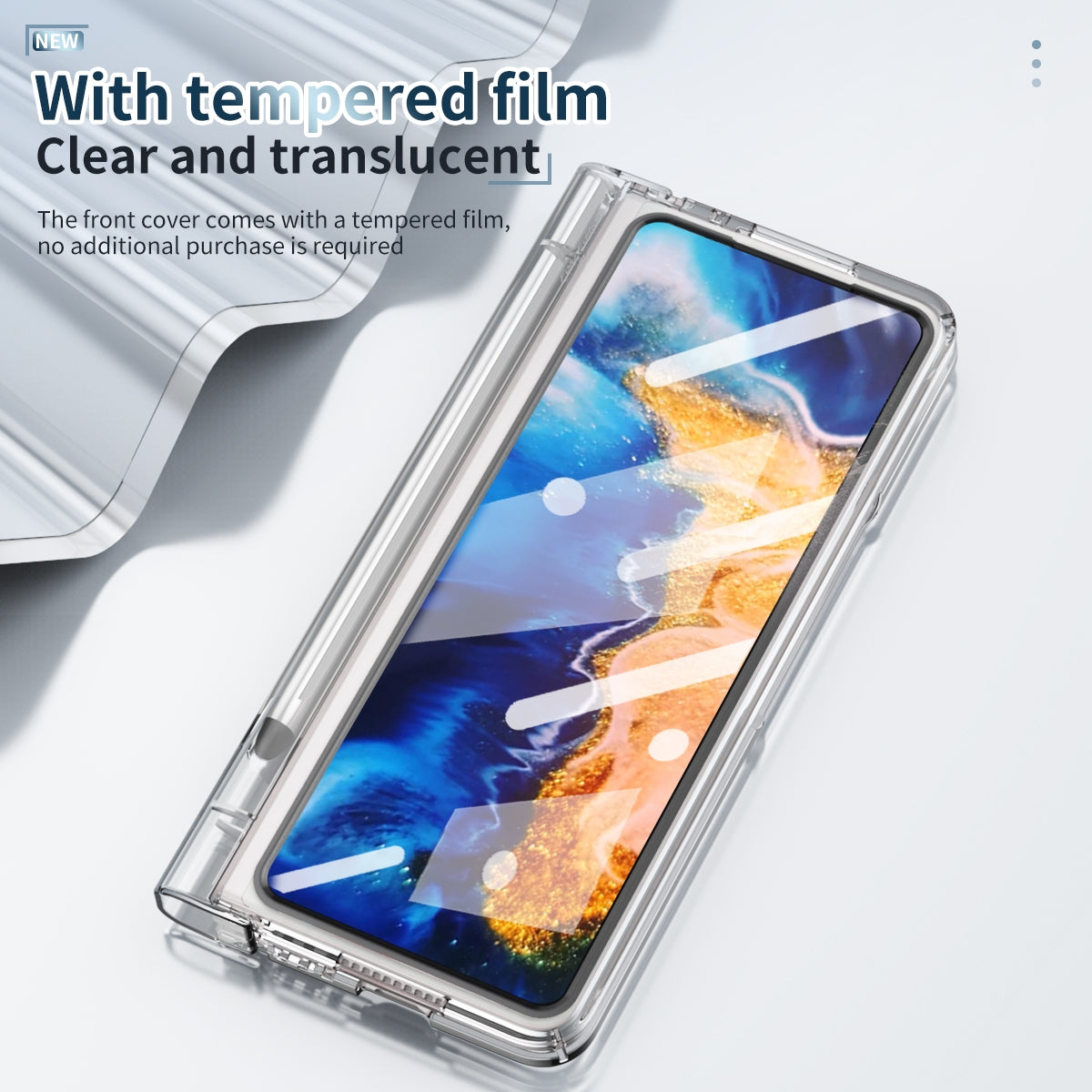For Xiaomi Mi Mix Fold Full Body Electroplating Hinge Phone Case with Stylus(Transparent)