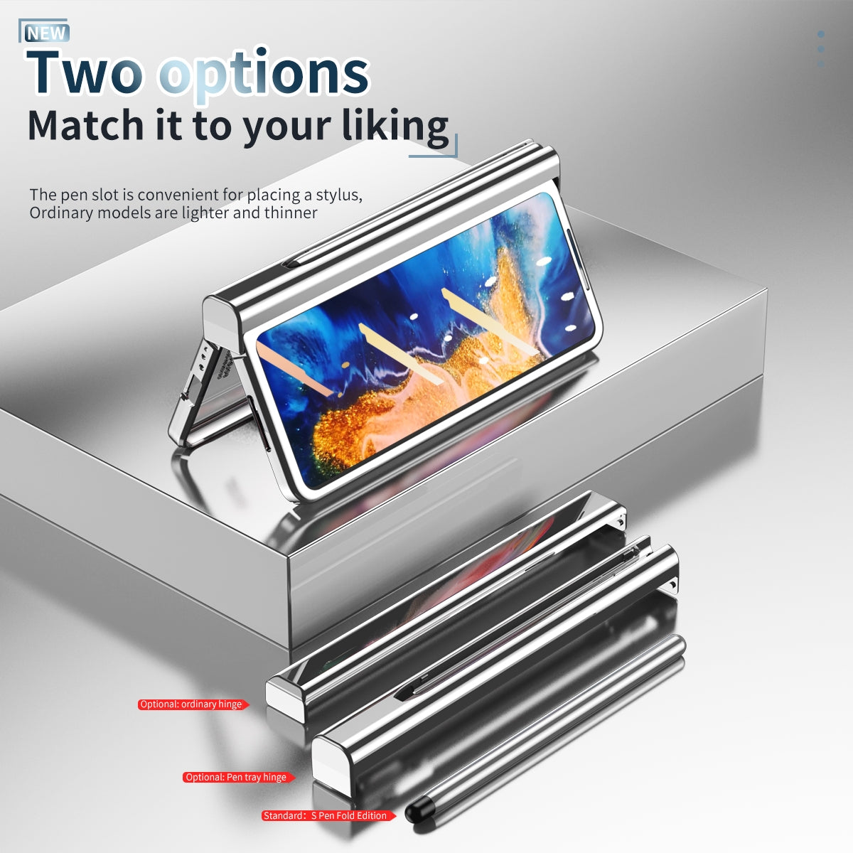 For Xiaomi Mi Mix Fold Full Body Electroplating Hinge Phone Case with Stylus(Silver)