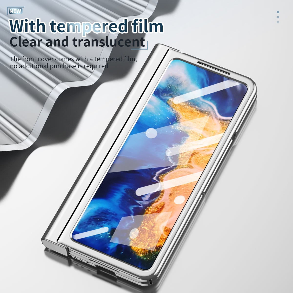 For Xiaomi Mi Mix Fold Full Body Electroplating Hinge Phone Case with Stylus(Silver)