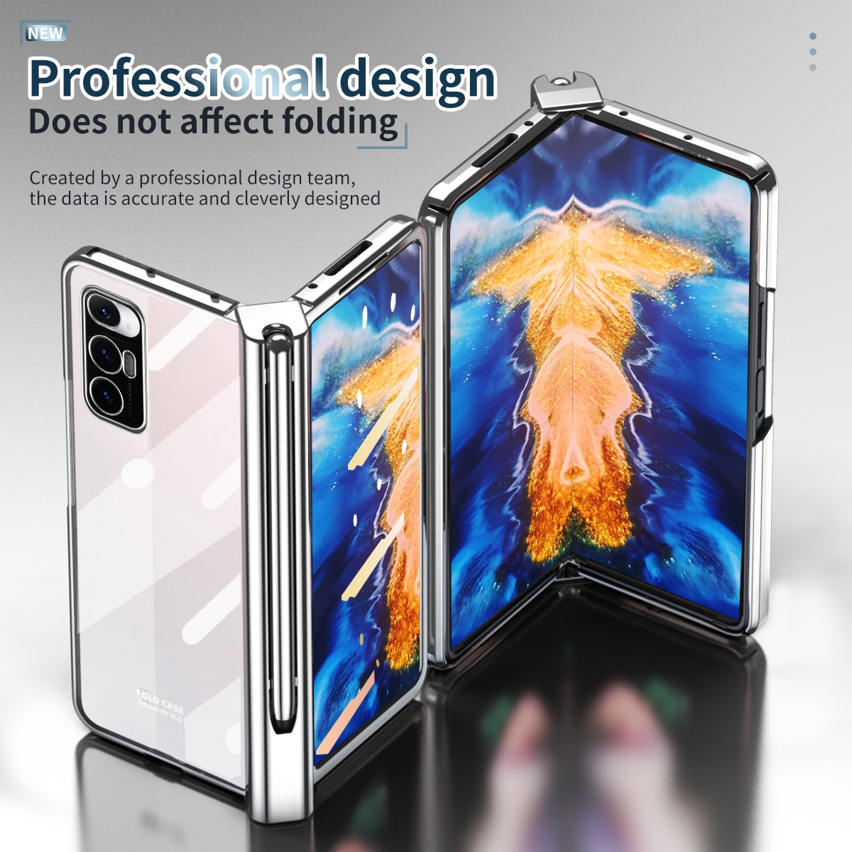 For Xiaomi Mi Mix Fold Full Body Electroplating Hinge Phone Case with Stylus(Silver)