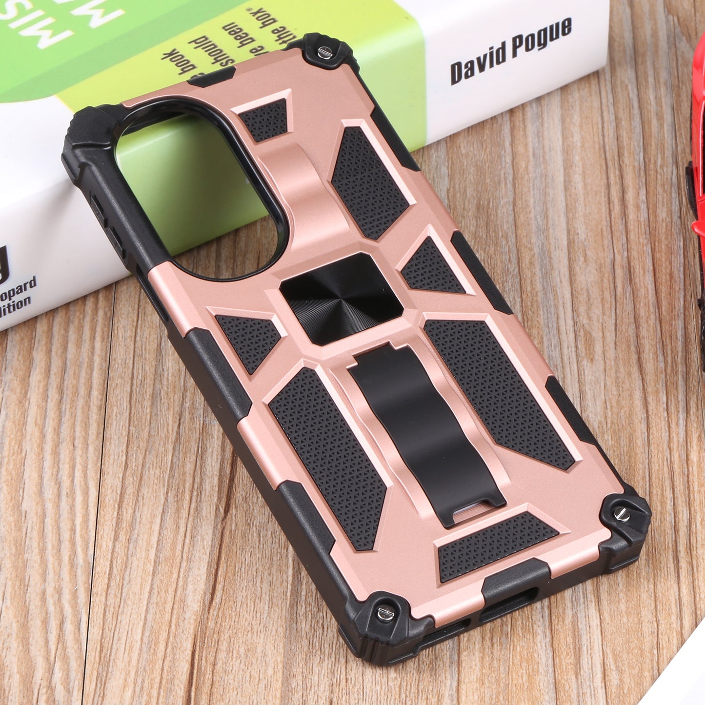 For Motorola Edge 30 Pro Shockproof TPU + PC Magnetic Protective Phone Case with Holder(Rose Gold)