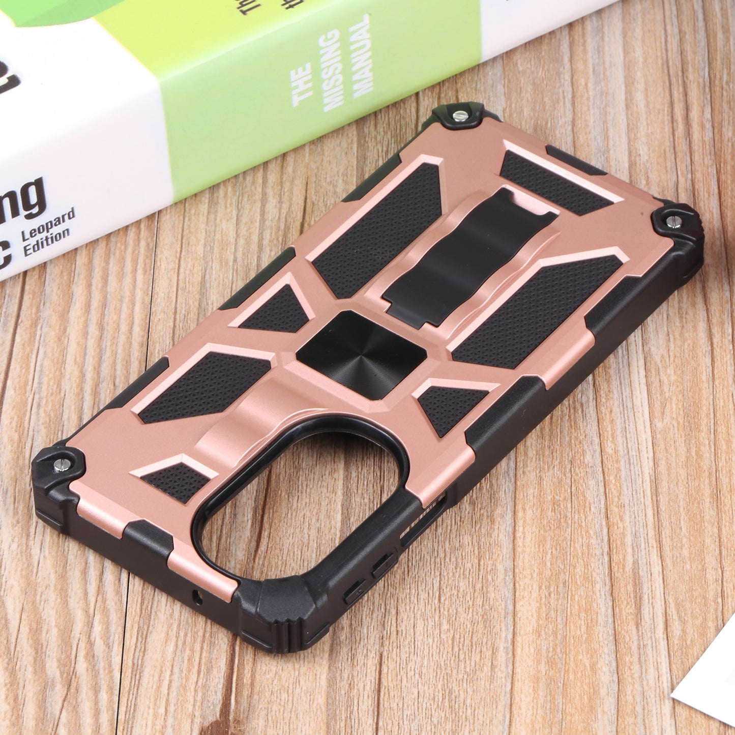 For Motorola Edge 30 Pro Shockproof TPU + PC Magnetic Protective Phone Case with Holder(Rose Gold)